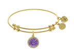 Brass With June Birth Month On Yellow Angelica Collection Bangle