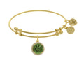Brass With August Birth Month On Yellow Angelica Collection Bangle