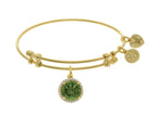 Brass With August Birth Month On Yellow Angelica Collection Bangle