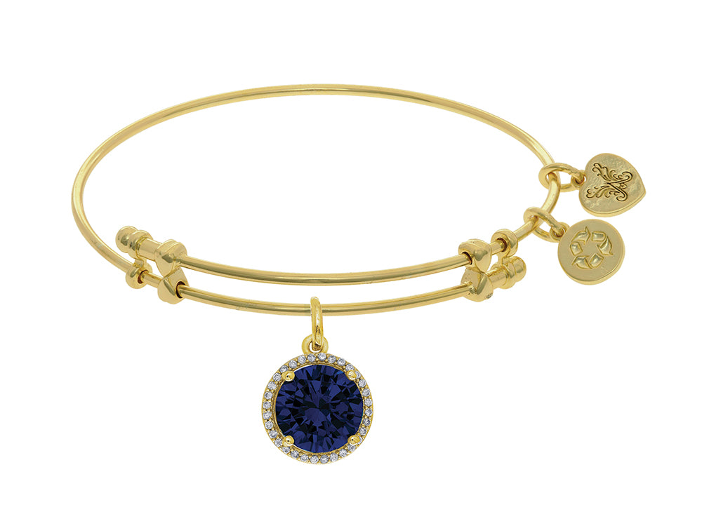 Brass With September Birth Month On Yellow Angelica Collection Bangle