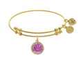 Brass With October Birth Month On Yellow Angelica Collection Bangle