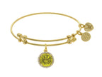 Brass With November Bithstone On Yellow Angelica Collection Bangle