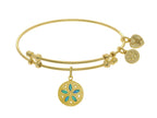 Angelica Collection Brass With Yellow Created Opal Sand Dollar Charm O N Yellow Bangle