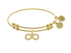 Brass With Yellow Finish Infinity Charm On Yellow Angelica Collection Bangle