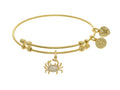 Brass With Yellow Finish Crab Charm With White CZ N Yellow Angelica Collection Bangle