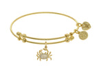 Brass With Yellow Finish Crab Charm With White CZ N Yellow Angelica Collection Bangle