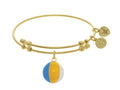 Brass With Yellow Beach Ball Enamel Charm On Yello W Angelica Collection Bangle