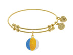 Brass With Yellow Beach Ball Enamel Charm On Yello W Angelica Collection Bangle