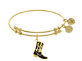 Brass With Yellow Cowboy Boot Enamel Charm On Yellow Angelica Collection Bangle