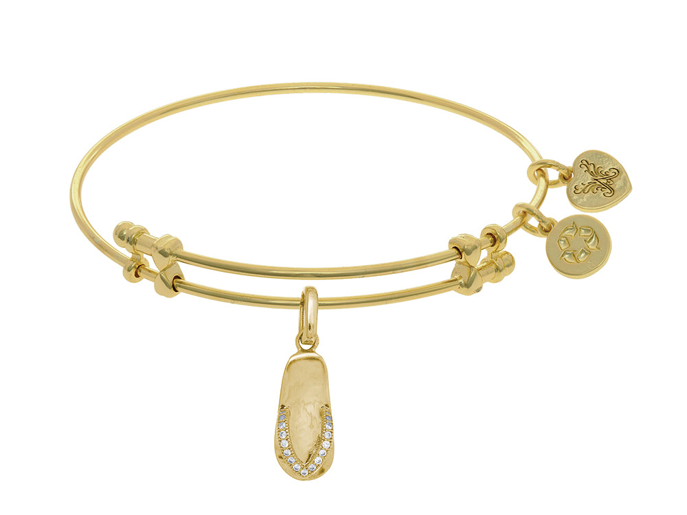 Brass With Yellow Finish Flip Flop Charm On Yellow Angelica Collection Bangle