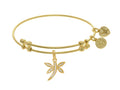 Brass With Yellow Dragonfly Charm On Yellow Angelica Collection Bangle