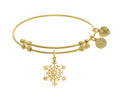Brass With Yellow Snowflake Charm With CZ On Yellow Angelica Collection Bangle