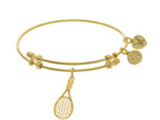 Brass With Yellow Tennis Raquet Charm On Yellow Angelica Collection Bangle