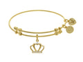 Brass With Yellow CZ Crown Charm On YellowAngelica Bangle
