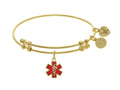 Brass With Red Enamel Caduceus Yellow Angelica Collection Angelica Collection Bangle
