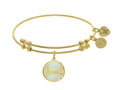 Brass With Round Aunt With Created Mop On Yellow Angelica Collection Bangle