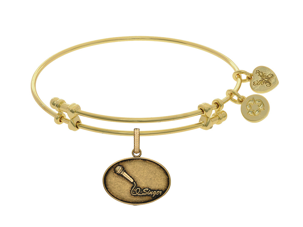 Brass With Yellow Finish Singer Charm For Angelica Collection Bangle