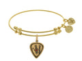 Brass With Yellow Finish I Love Music Enamel Charm For Angelica Collection Bangle