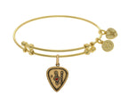 Brass With Yellow Finish I Love Music Enamel Charm For Angelica Collection Bangle
