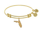 Brass With Yellow Finish Florida Charm For Angelica Collection Bangle