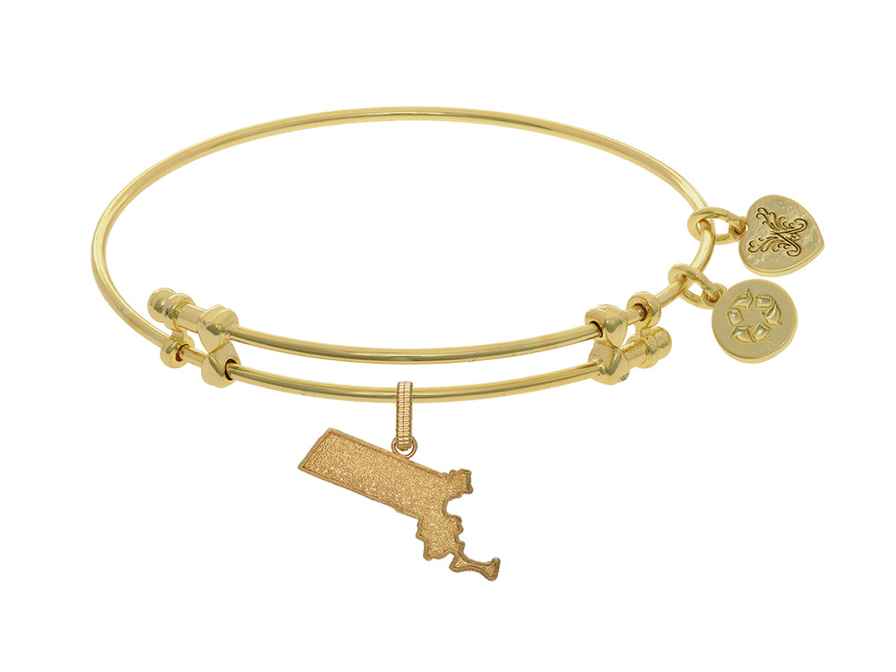 Brass With Yellow Finish Massachusetts Charm For Angelica Collection Bangle