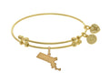 Brass With Yellow Finish Massachusetts Charm For Angelica Collection Bangle