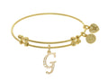 Brass With Yellow Finish  Initial G Charm For Angelica Collection Bangle
