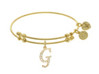 Brass With Yellow Finish  Initial G Charm For Angelica Collection Bangle