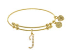 Brass With Yellow Finish  Initial J Charm For Angelica Collection Bangle