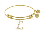 Brass With Yellow Finish  Initial L Charm For Angelica Collection Bangle