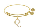 Brass With Yellow Finish  Initial Q  Charm For Angelica Collection Bangle