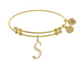 Brass With Yellow Finish  Initial S Charm For Angelica Collection Bangle