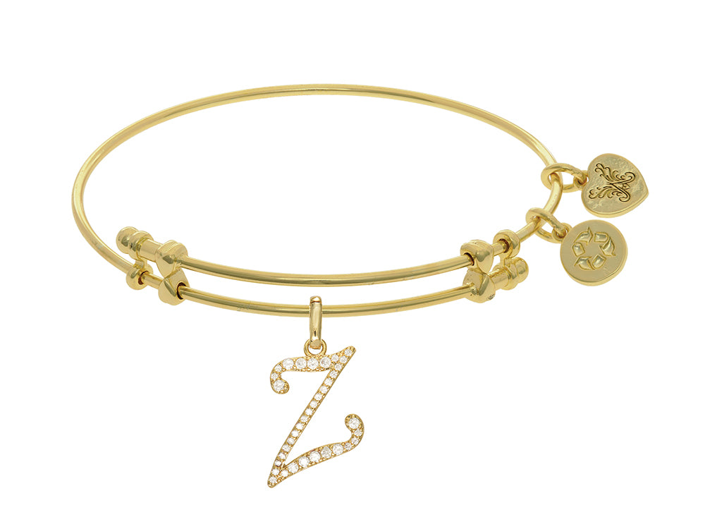 Brass With Yellow Finish  Initial Z Charm For Angelica Collection Bangle
