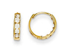 FJC Finejewelers 14k Yellow Gold Madi K CZ Hinged Hoop Children Earrings