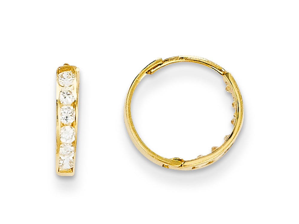 FJC Finejewelers 14k Yellow Gold Madi K CZ Hinged Hoop Children Earrings