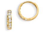 FJC Finejewelers 14k Yellow Gold Madi K CZ Children's Hinged Hoop Earrings
