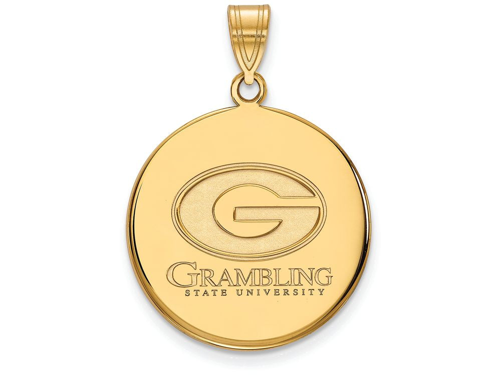 Logoart Sterling Silver Gp Grambling State University Large Disc Pendant