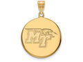 Logoart Sterling Silver Gp Middle Tennessee State U Large Disc Pendant