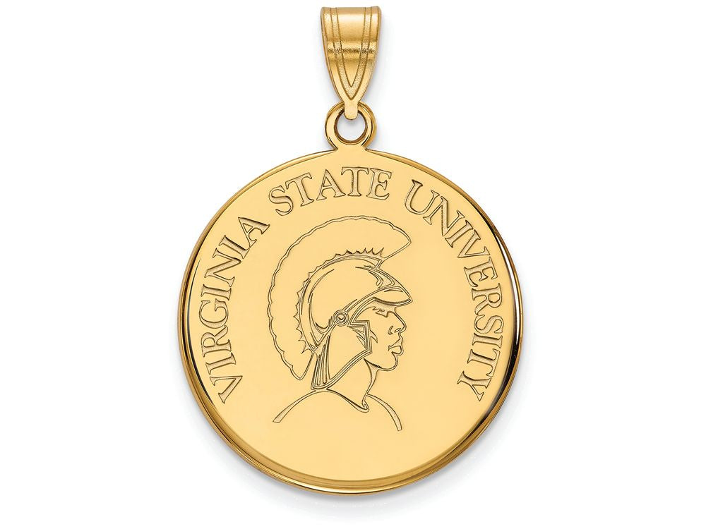 Logoart Sterling Silver Gp Virginia State University Large Disc Pendant