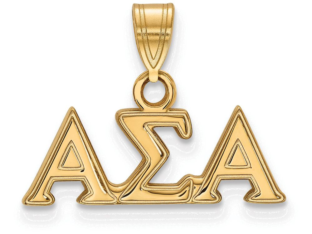 Logoart Sterling Silver Gp Alpha Sigma Alpha Small Pendant