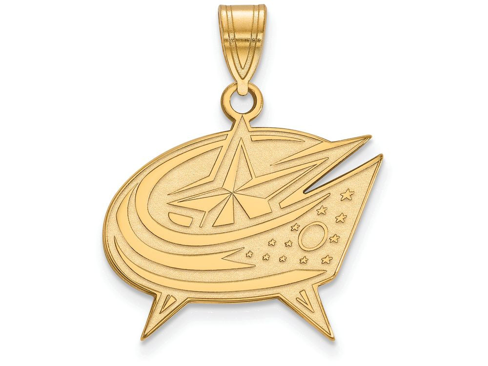 Sterling Silver Gp Nhl Logoart Columbus Blue Jackets Large Pendant