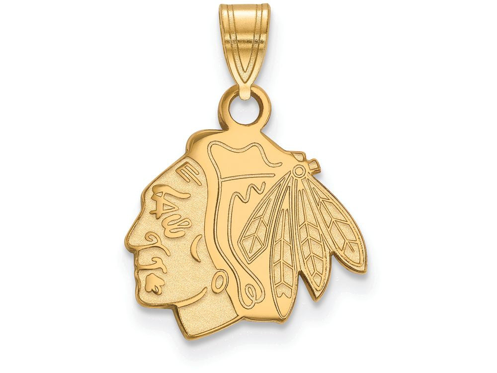Sterling Silver Gp Nhl Logoart Chicago Blackhawks Small Pendant