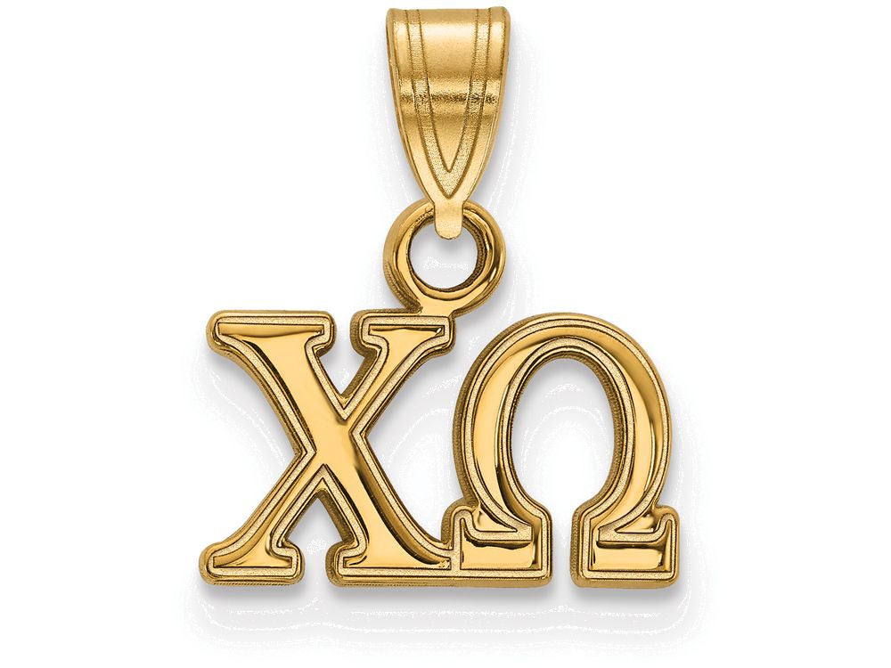 Logoart Sterling Silver Gp Chi Omega Small Pendant