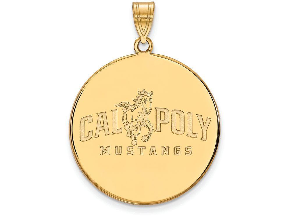 Logoart Sterling Silver Gp California Polytechnic State U Extra Large  Disc Pendant