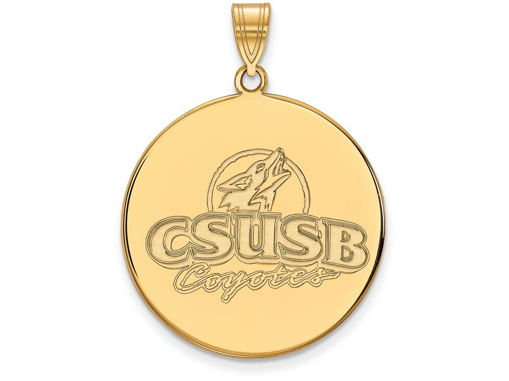 Logoart Sterling Silver Gp California State U San Bernardino Extra Large  Disc Pendant