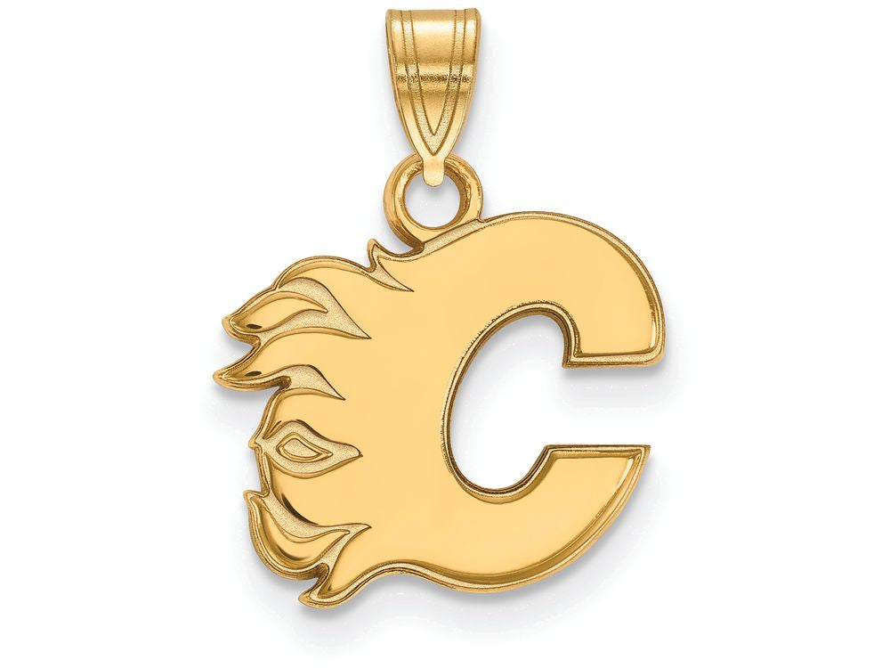 Sterling Silver Gp Nhl Logoart Calgary Flames Small Pendant