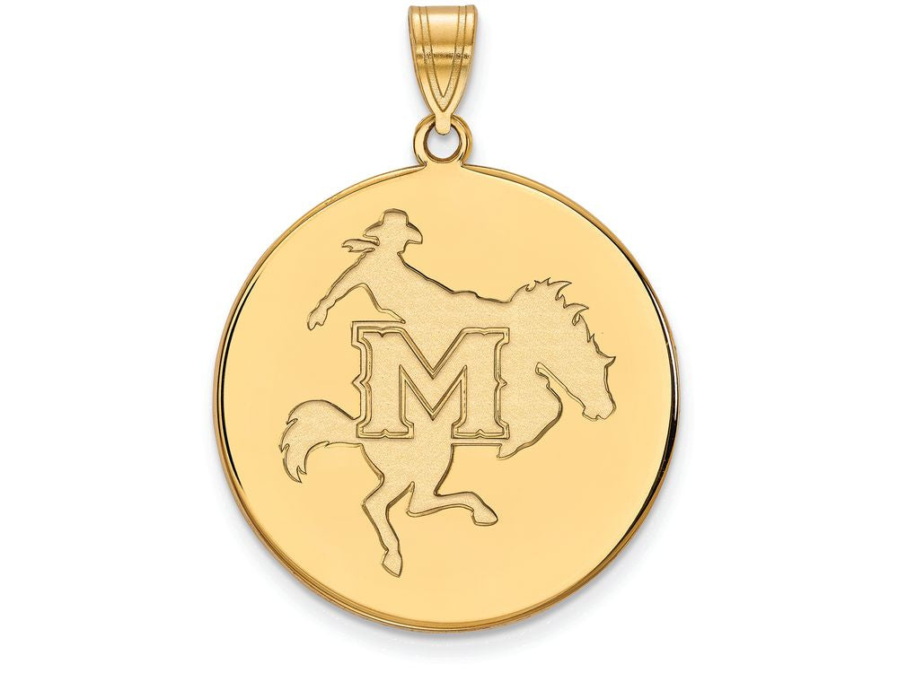 Logoart Sterling Silver Gp Mcneese State University Extra Large  Disc Pendant