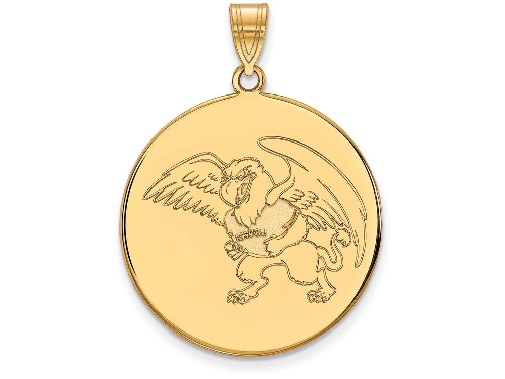 Logoart Sterling Silver Gp Misterling Silverouri Western State University Extra Large  Disc Pendant