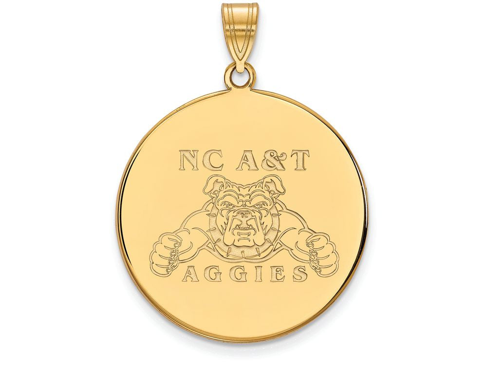 Logoart Sterling Silver Gp North Carolina Aandt Extra Large  Disc Pendant