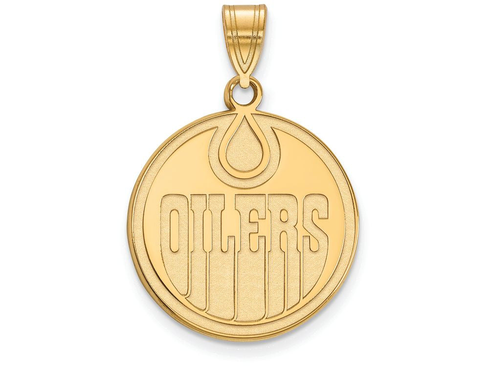 Sterling Silver Gp Nhl Logoart Edmonton Oilers Large Pendant